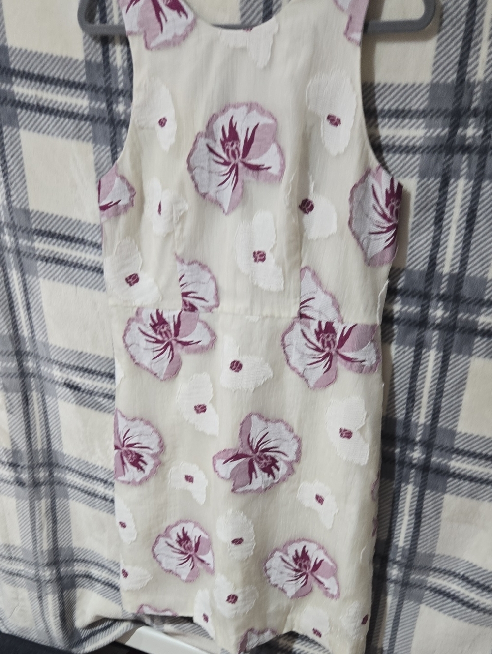Girls Cream Floral Sleeveless Dress with Lavender Prints